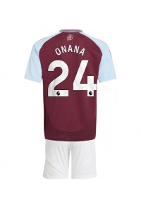 Aston Villa Amadou Onana #24 Babytruitje Thuis tenue Kind 2024-25 Korte Mouw (+ Korte broeken)